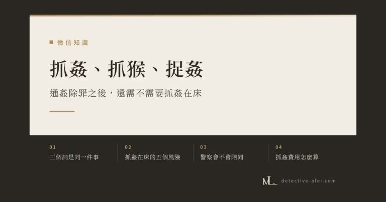 抓姦抓猴捉姦完整指南