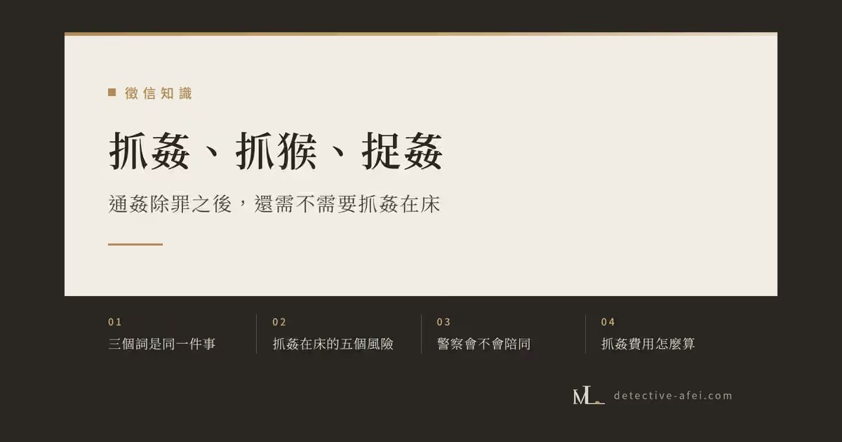 抓姦抓猴捉姦完整指南